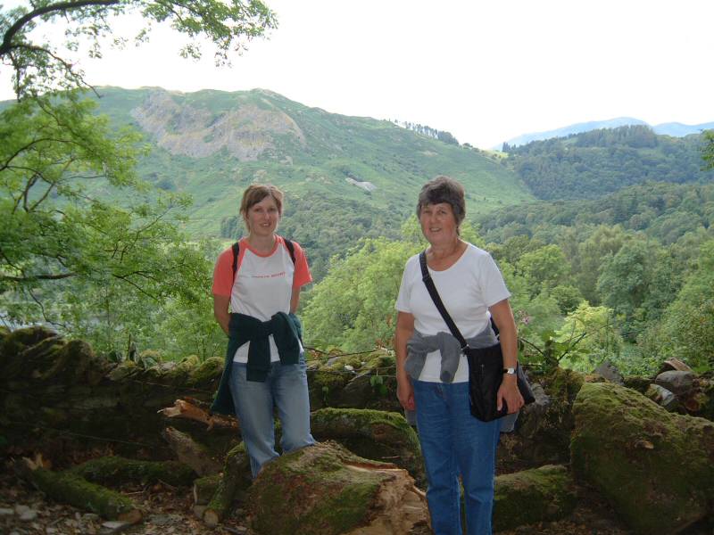 Kirsty & Mary pause for air on the Rydal walk